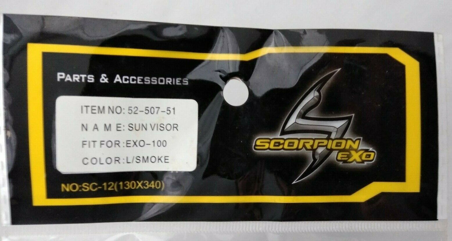 New Scorpion EXO Face Shield Visor / 52-507-51 / LIGHT SMOKE / Fits: EXO-100