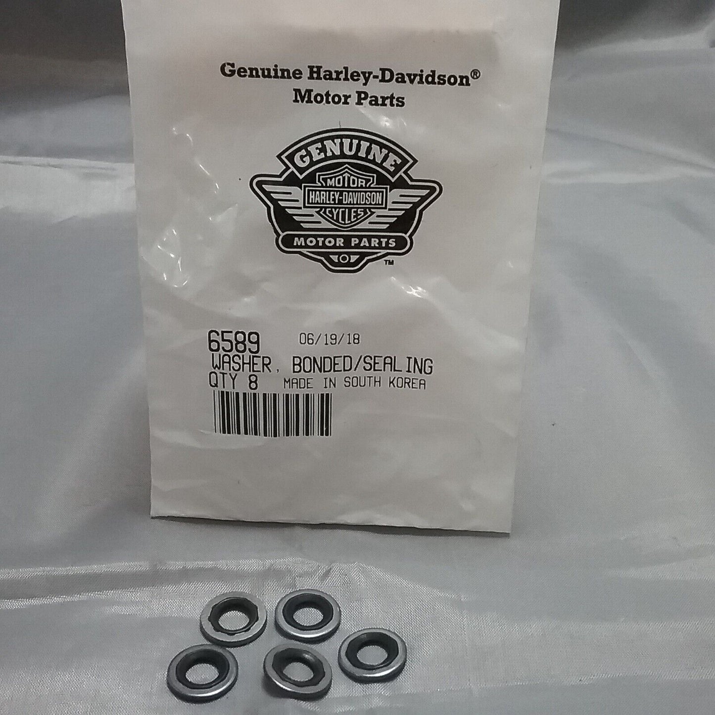 QTY 5 NEW GENUINE HARLEY-DAVIDSON 6589 WASHER, BONDED/SEALING