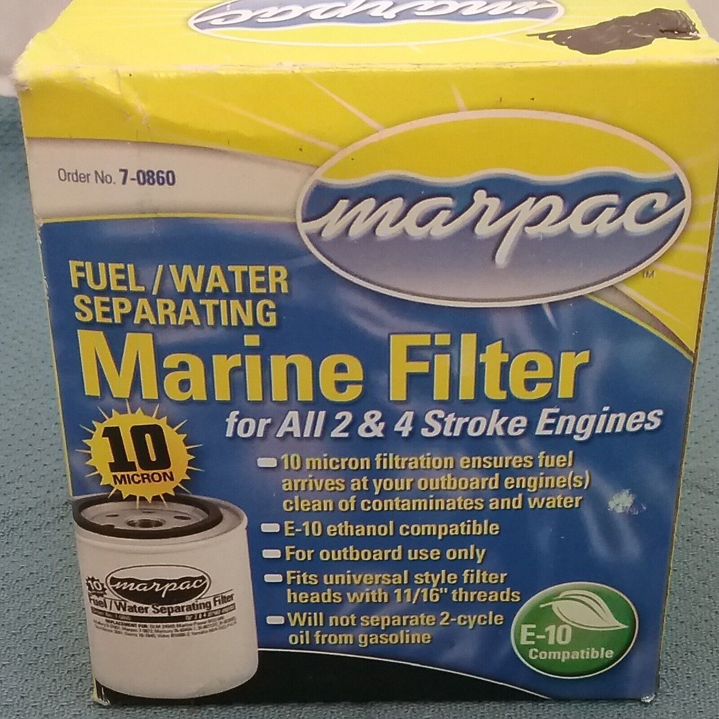 NEW MARPAC 7-0860 FUEL/WATER SEPARATING FILTER UNIVERSAL 2-4 STROKE