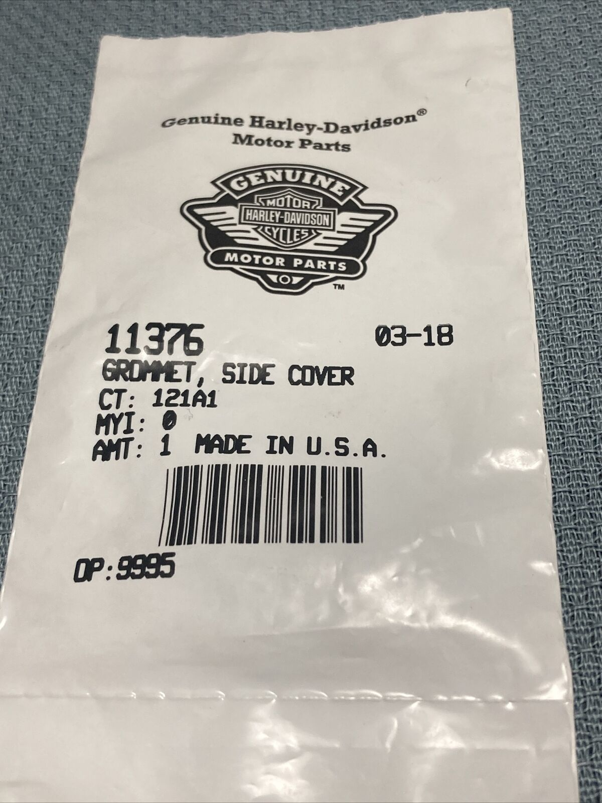 NEW GENUINE HARLEY DAVIDSON 11376 GROMMET, SIDE COVER