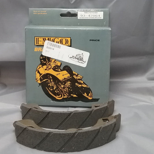 NEW EMGO 93-42064 GROOVED REPLACEMENT BRAKE SHOES