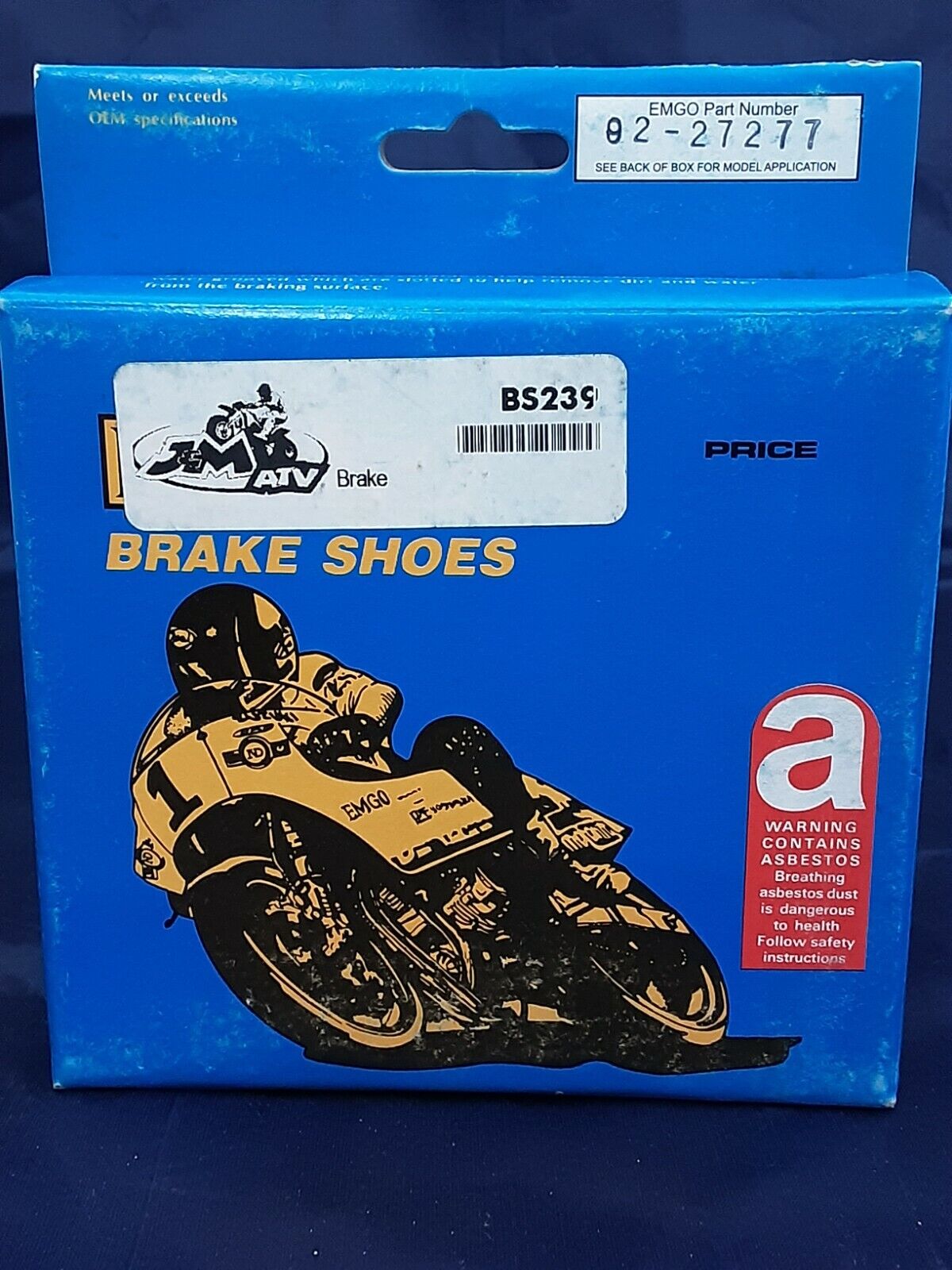NEW EMGO BRAKE SHOES 92-27277 YAMAHA  BIG WHEEL BW350 XT350 TRAILWAY TW200