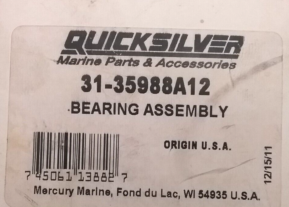 NEW QUICKSILVER 31-35988A12 BEARING ASSY MERCRUISER STERNDRIVE ALPHA ONE GEN 2