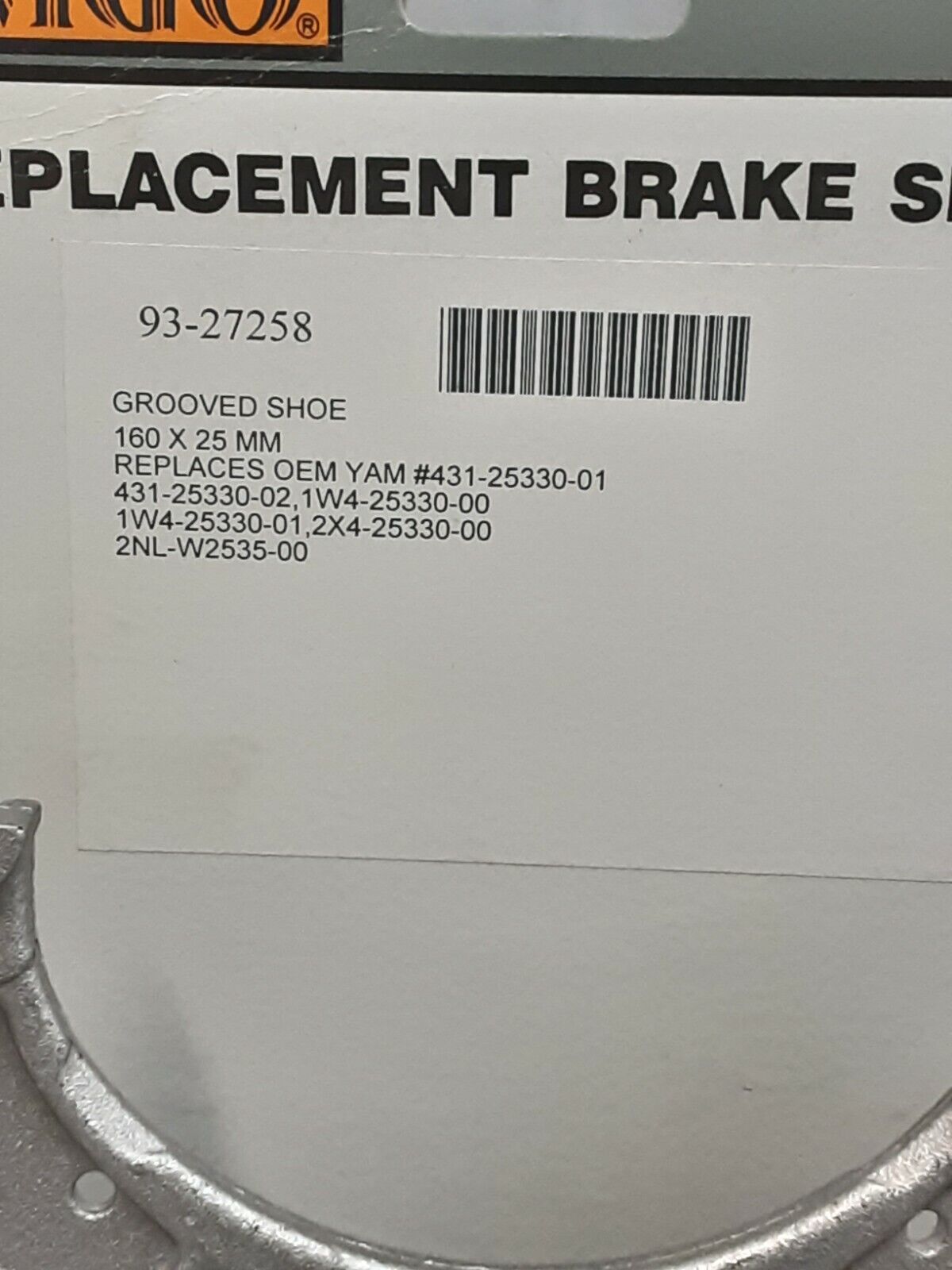 NEW EMGO BRAKE SHOES 93-27258 YAMAHA TIMBERWOLF MOTO-4 PRO HAULER