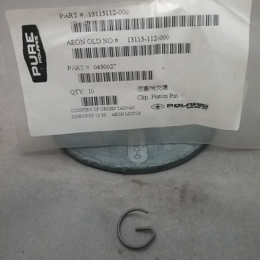 QTY2 NEW GENUINE POLARIS 0450027 CLIP, PISTON PIN Predator Sportsman 01-06