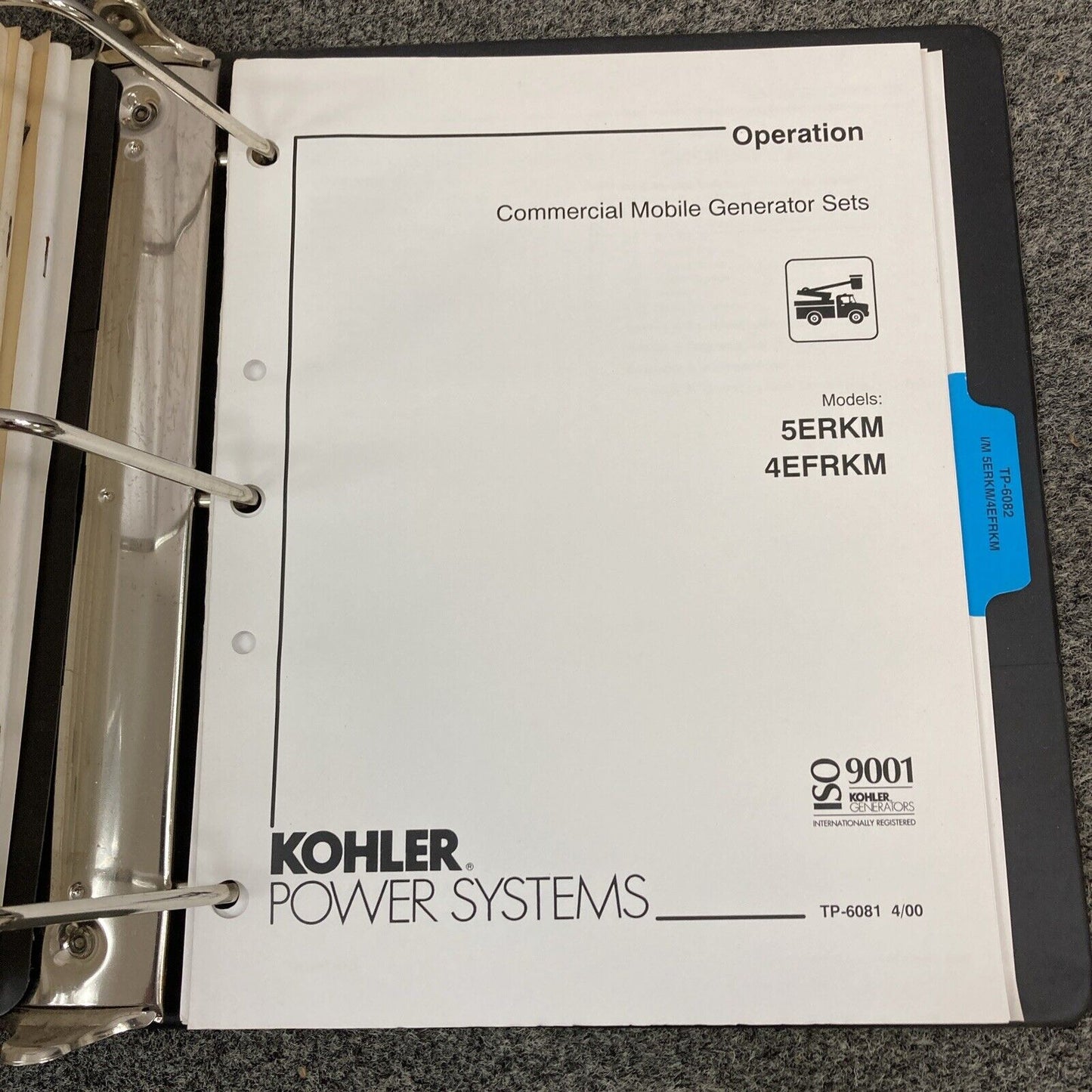 GENUINE KOHLER RV/MOBILE GENERATOR SETS INSTALLATION/OPERATION MANUALS