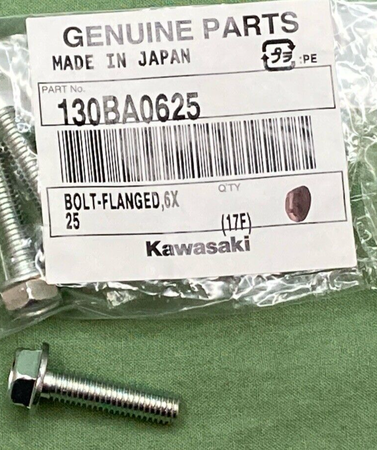 QTY 3 NEW GENUINE KAWASAKI 130BA0625 Bolt - Flanged, 6X25