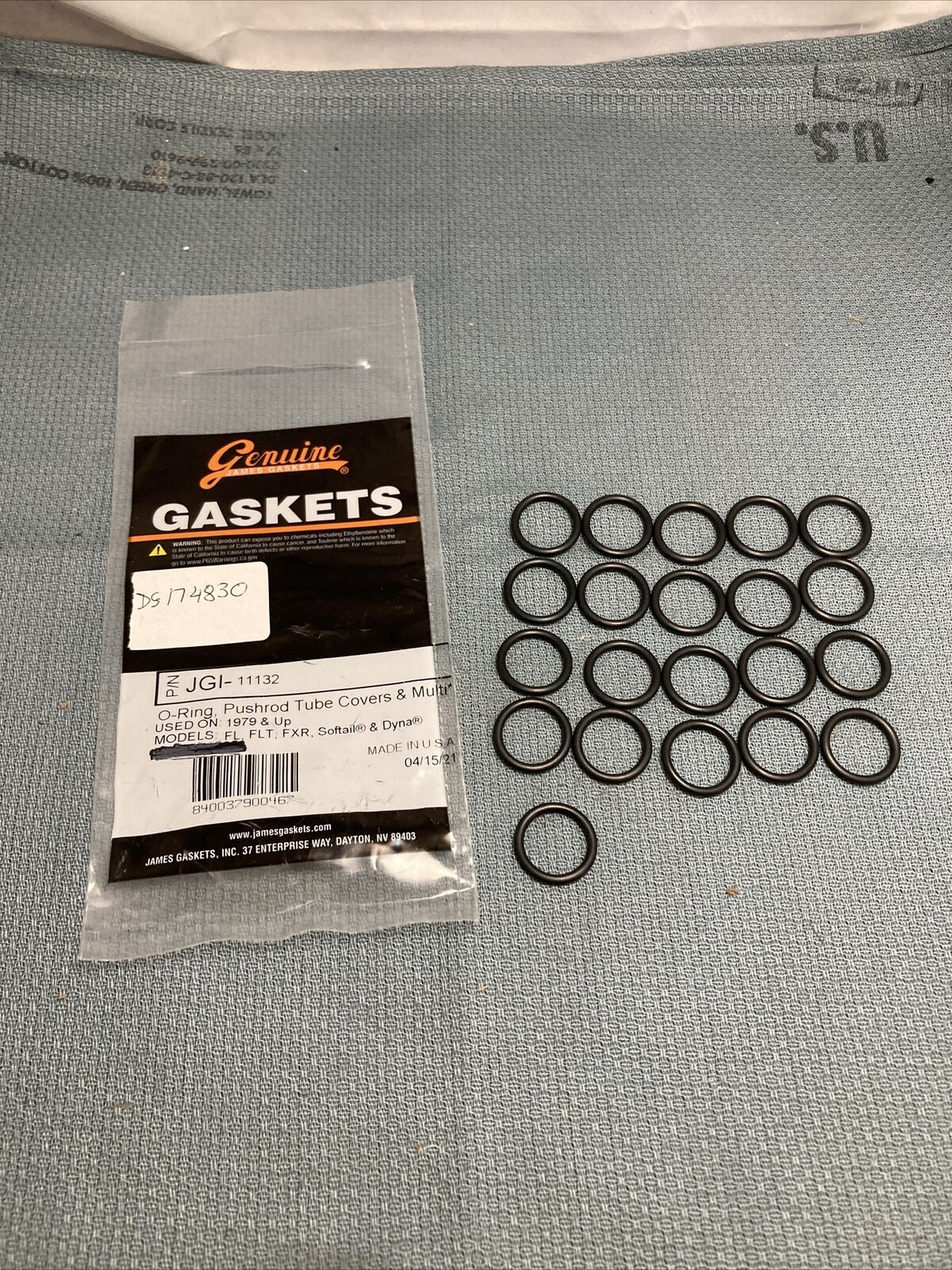 QTY 21 NEW GENUINE JAMES GASKETS JGI-11132 O-RING, PUSHROD TUBE COVERS