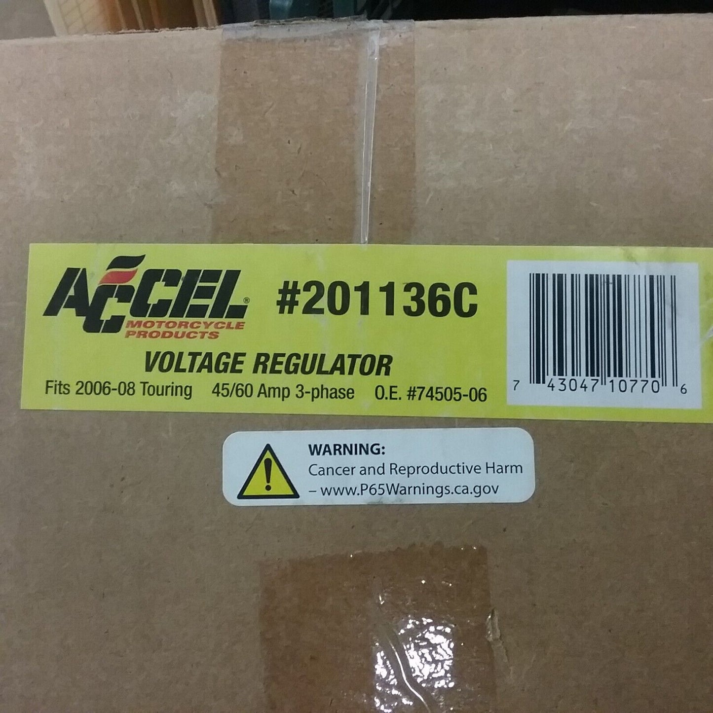 Accel 201136C Voltage Regulator Rectifier Harley Touring 2006-2008