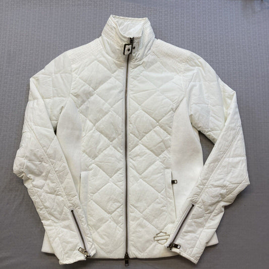 NEW GENUINE HARLEY DAVIDSON 97428-23VW 2W JACKET WOVEN OFF WHITE MILWAUKEE QUILT