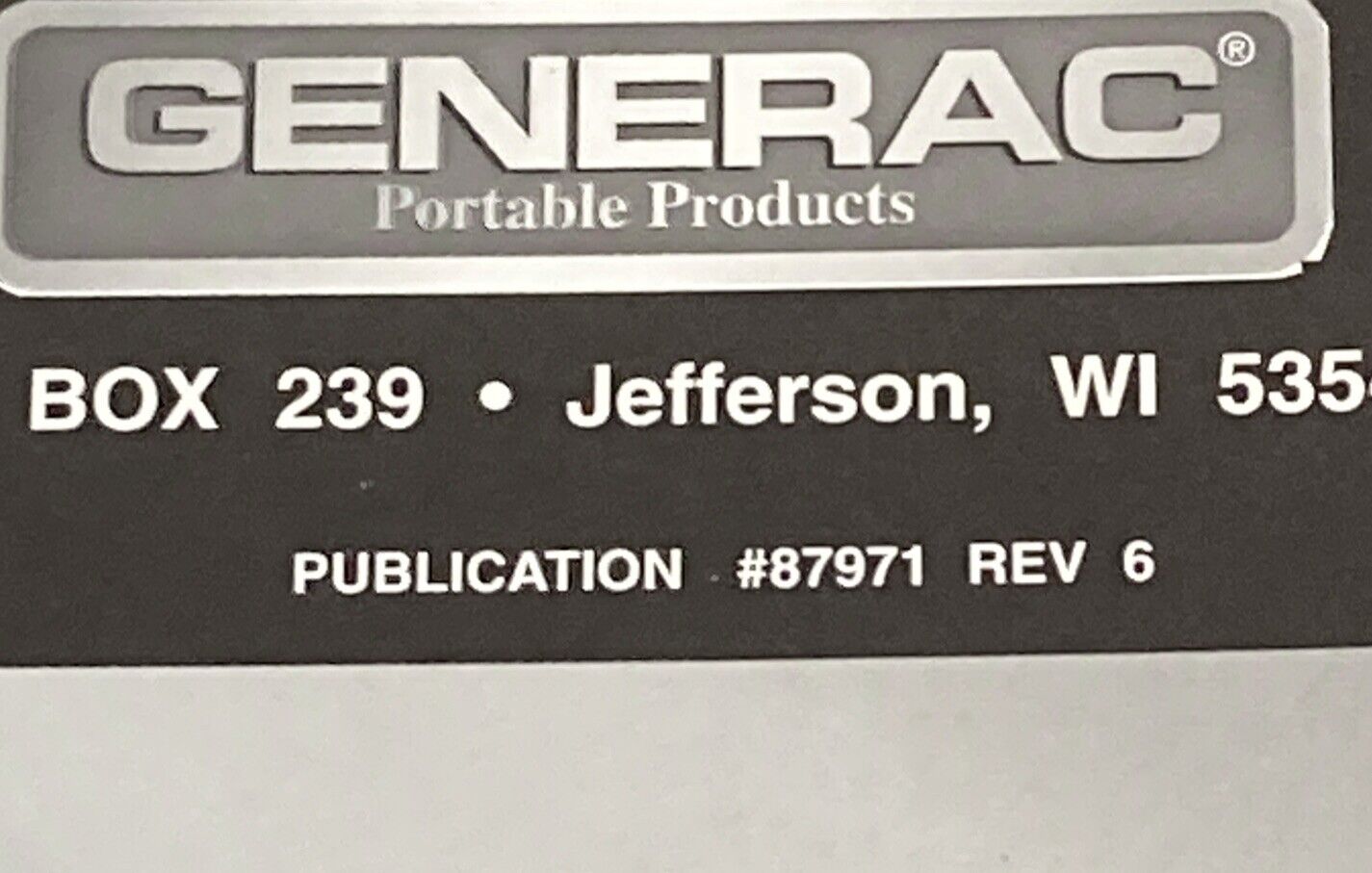 GENERAC PORTABLE GENERATOR 87971 ROTOR/STATOR RESISTANCE TABLES