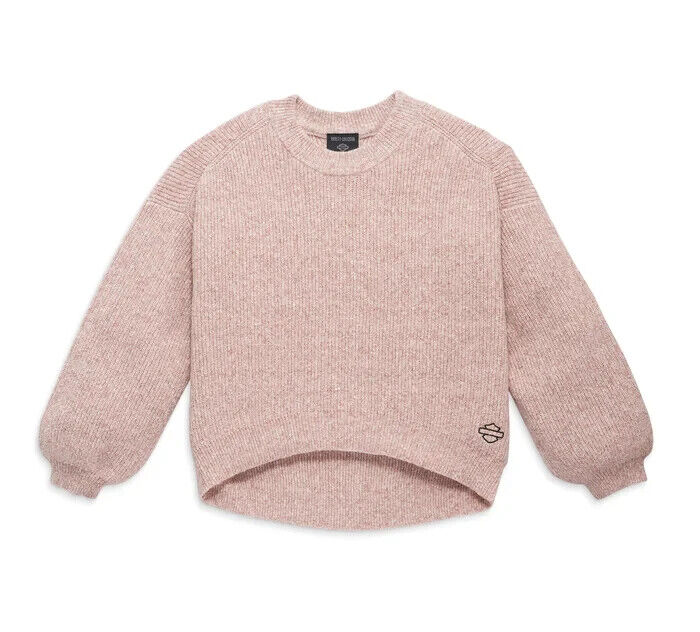 NEW GENUINE HARLEY DAVIDSON 96424-23VW WOMEN'S SMALL PINK CRAFTSMANSHIP SWEATER