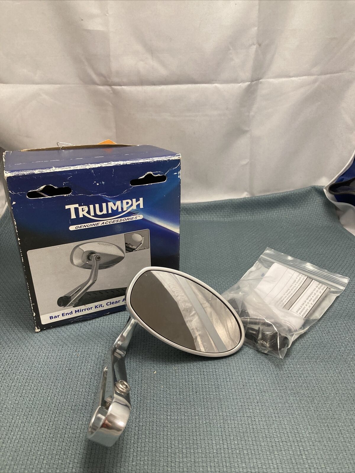 NEW VICTORY/TRIUMPH A9638116 BAR END MIRROR KIT, CLEAR ANODISED