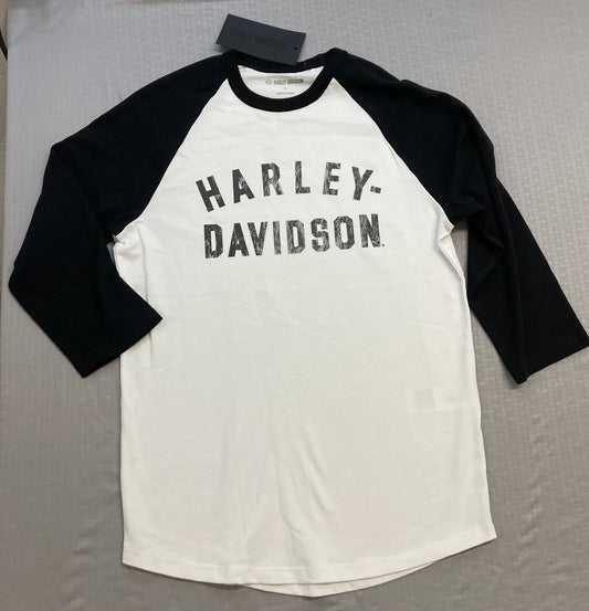 NEW GENUINE HARLEY DAVIDSON 96077-23VM Men's White Colorblock Knit Tee 2XL