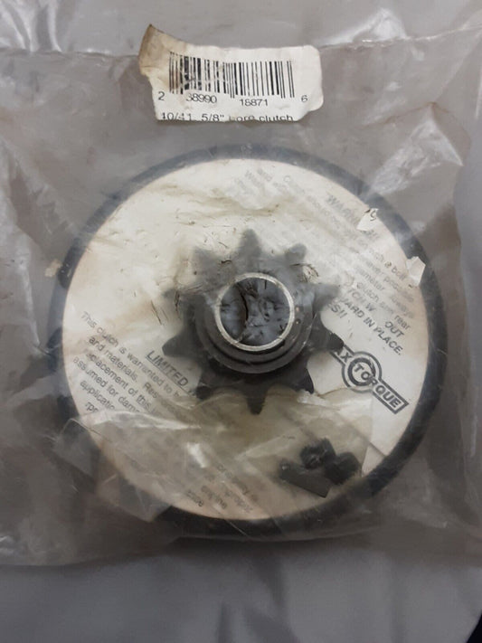 NEW MAX TORQUE 04-458 Clutch 5/8" Bore 40/41 Chain 10 Tooth Sprocket