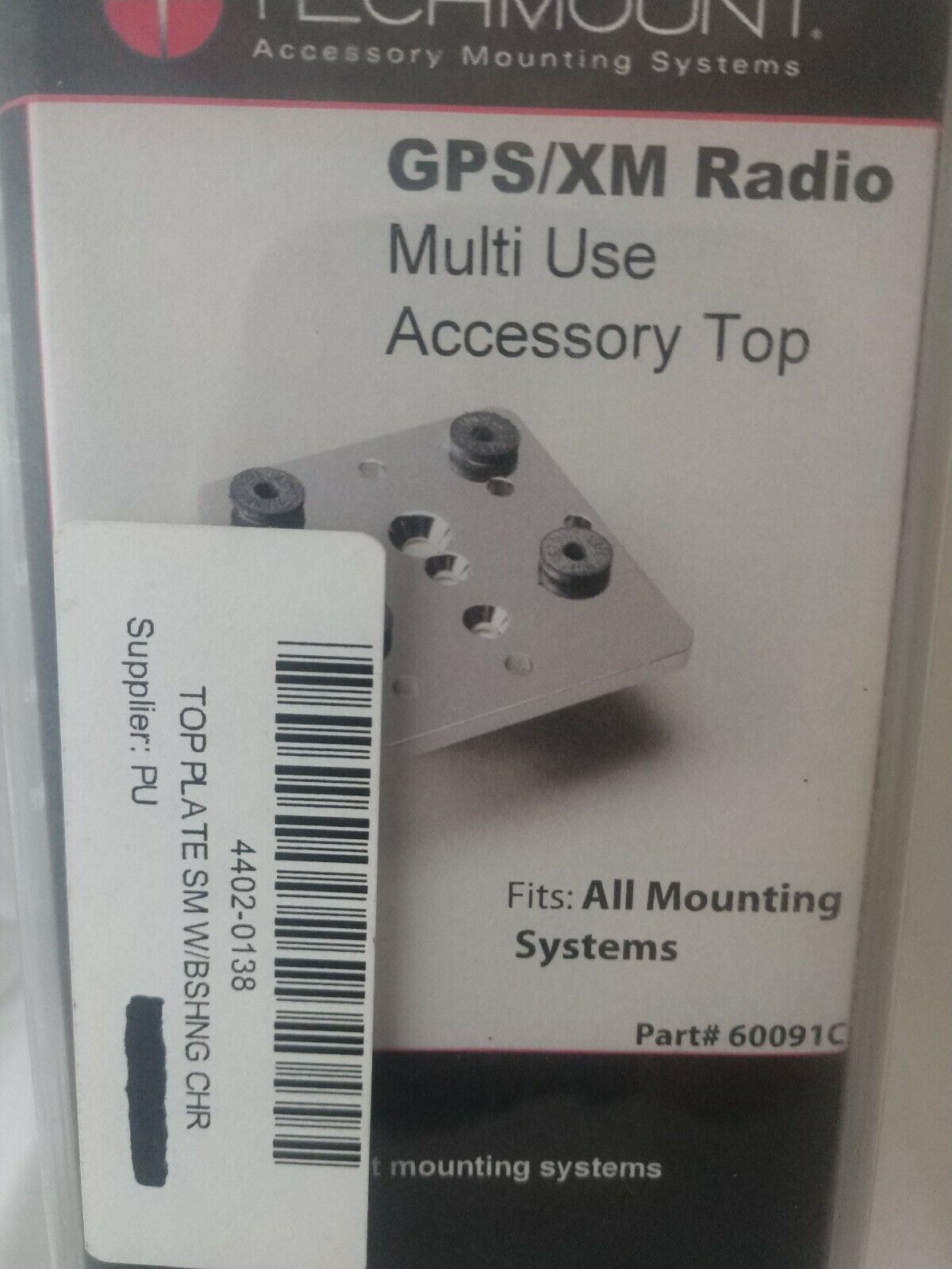 NEW GENUINE TechMount GPS/XM Radio Multi Use Accessory Top Plate Chrome / 60091C