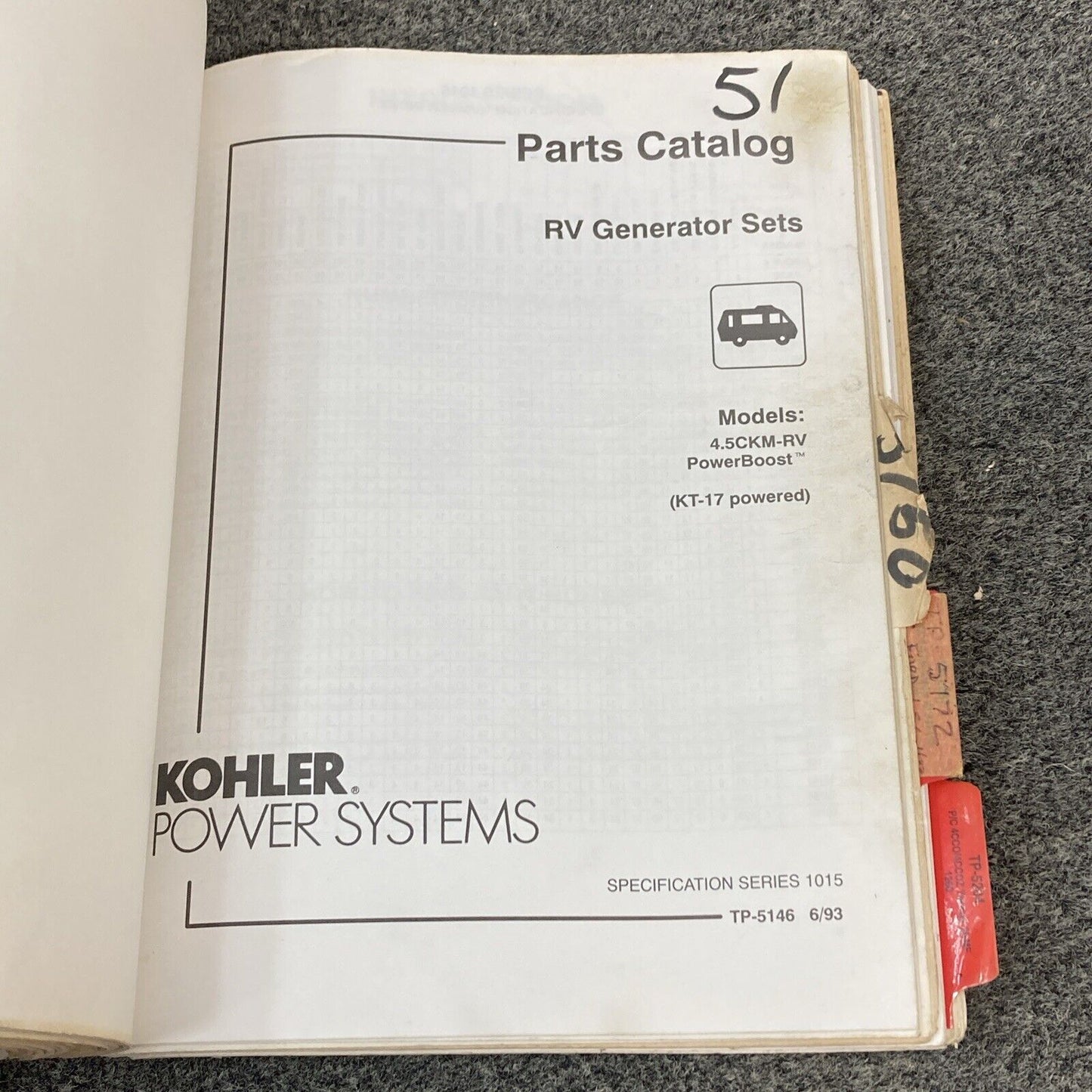 QTY 21 GENUINE KOHLER GENERATORS PARTS LISTING/CATALOG MANUALS