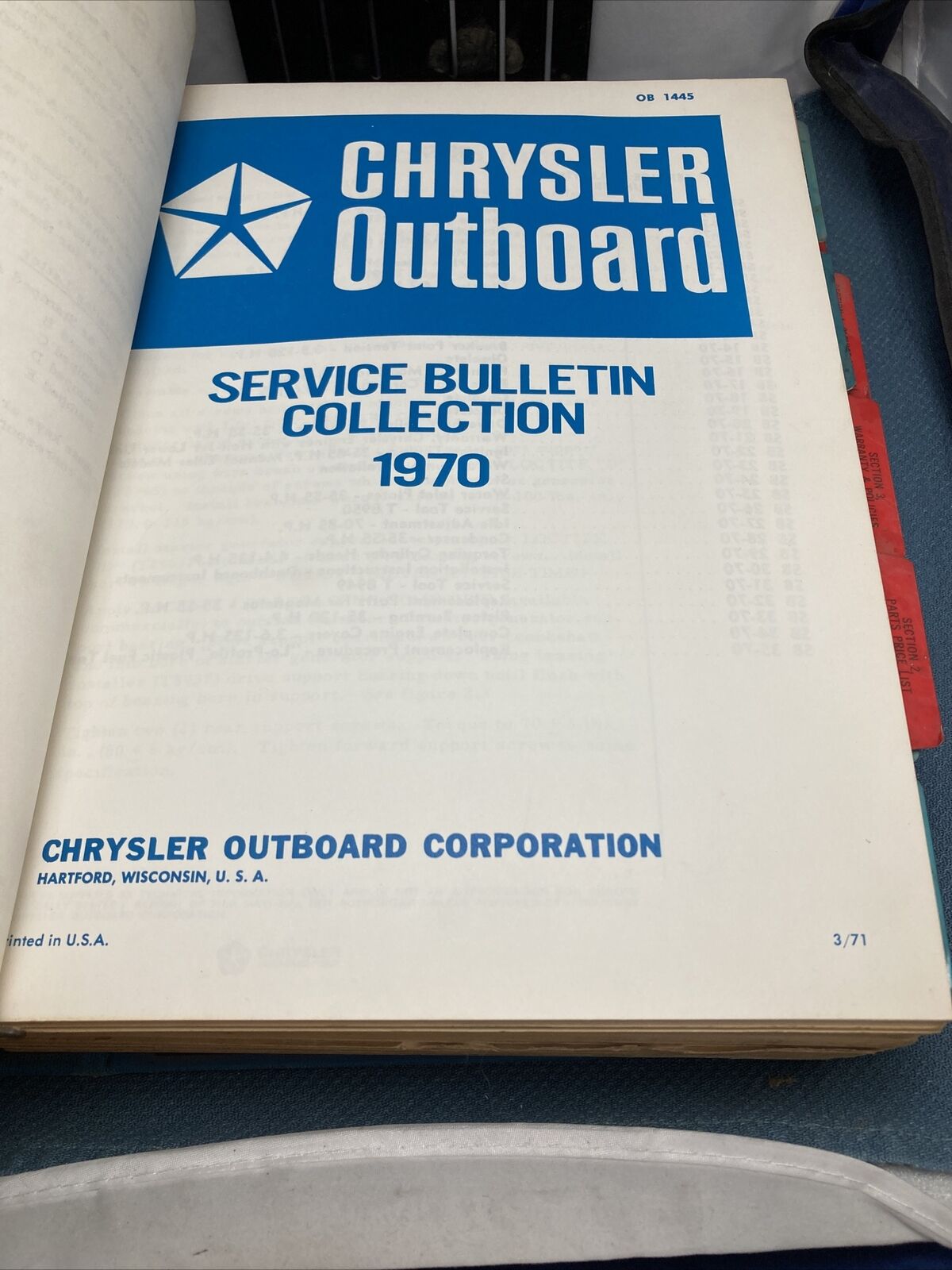 CHRYSLER OUTBOARD MOTORS OB151A-OB1722 SERVICE MANUALS/PARTS CATALOGS