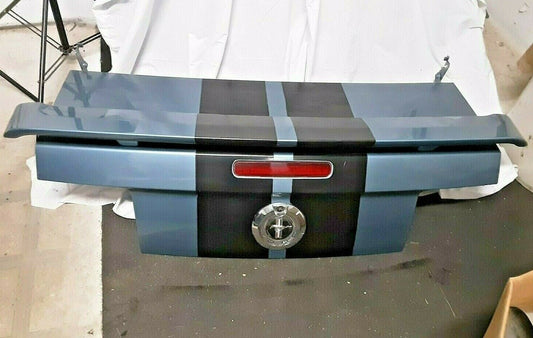 2005-2009 MUSTANG TRUNK LID DECK w/ SPOILER WINDVEIL BLUE W/ BLACK STRIPES 05-09