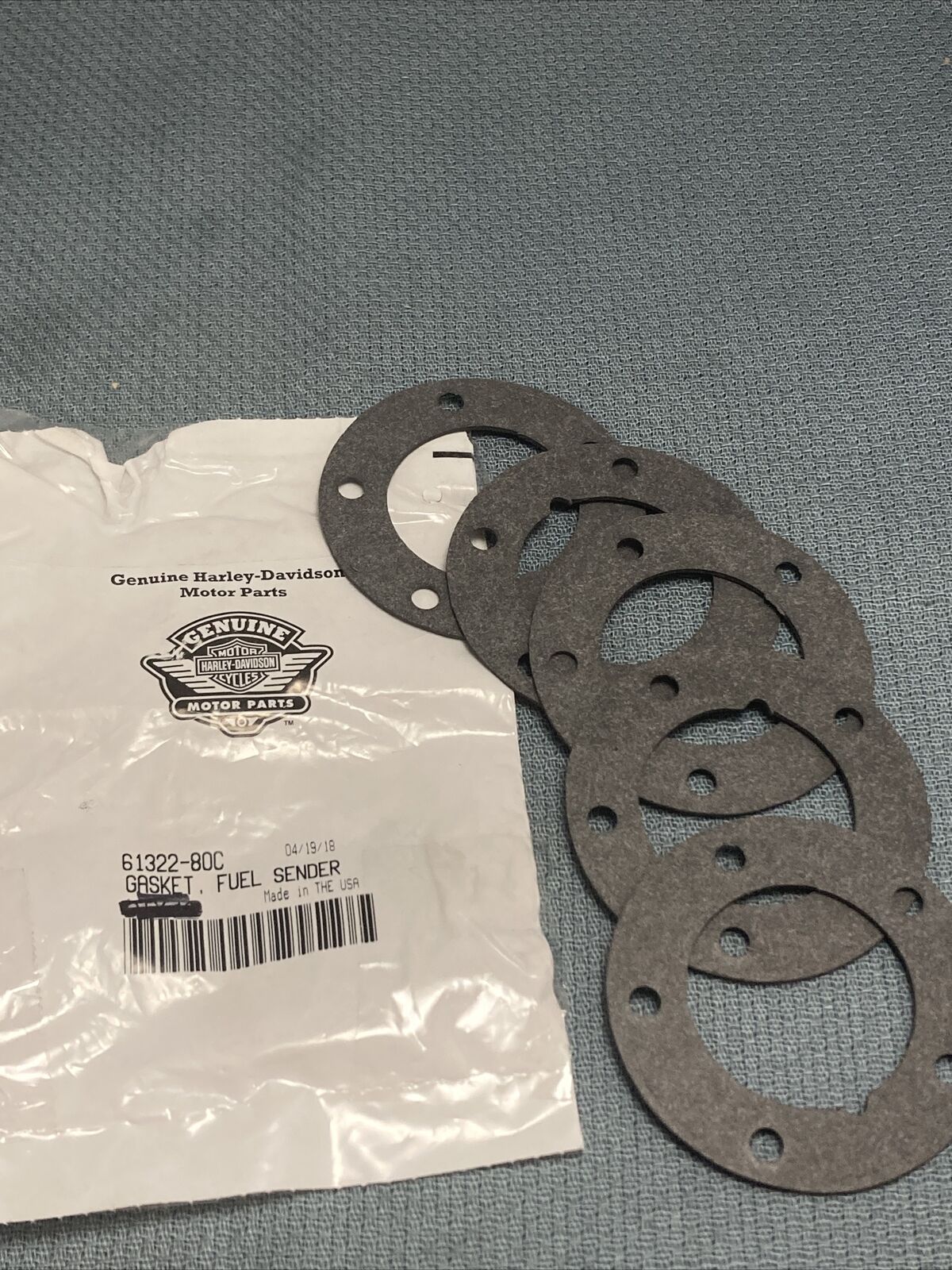 QTY 5 NEW GENUINE HARLEY DAVIDSON 61322-80C GASKET, FUEL SENDER