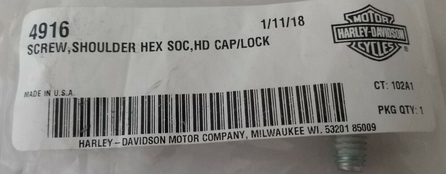 NEW Harley Davidson Screw, Shoulder Hex Soc, HD Cap/Lock / 4916