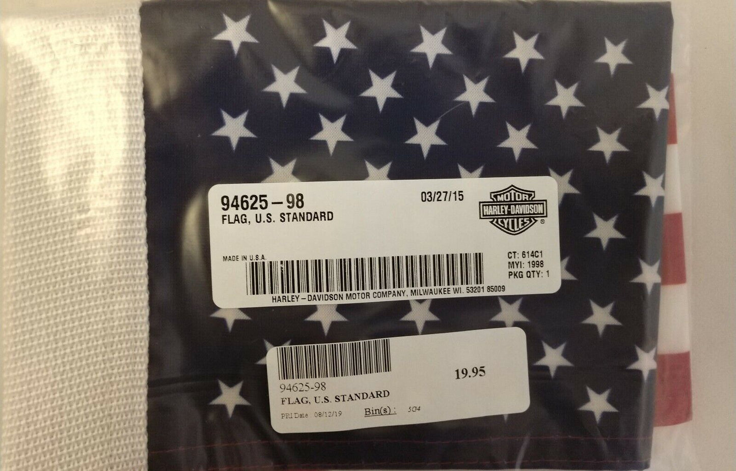 NEW Genuine Harley Davidson Flag, U.S. Standard / 94625-98