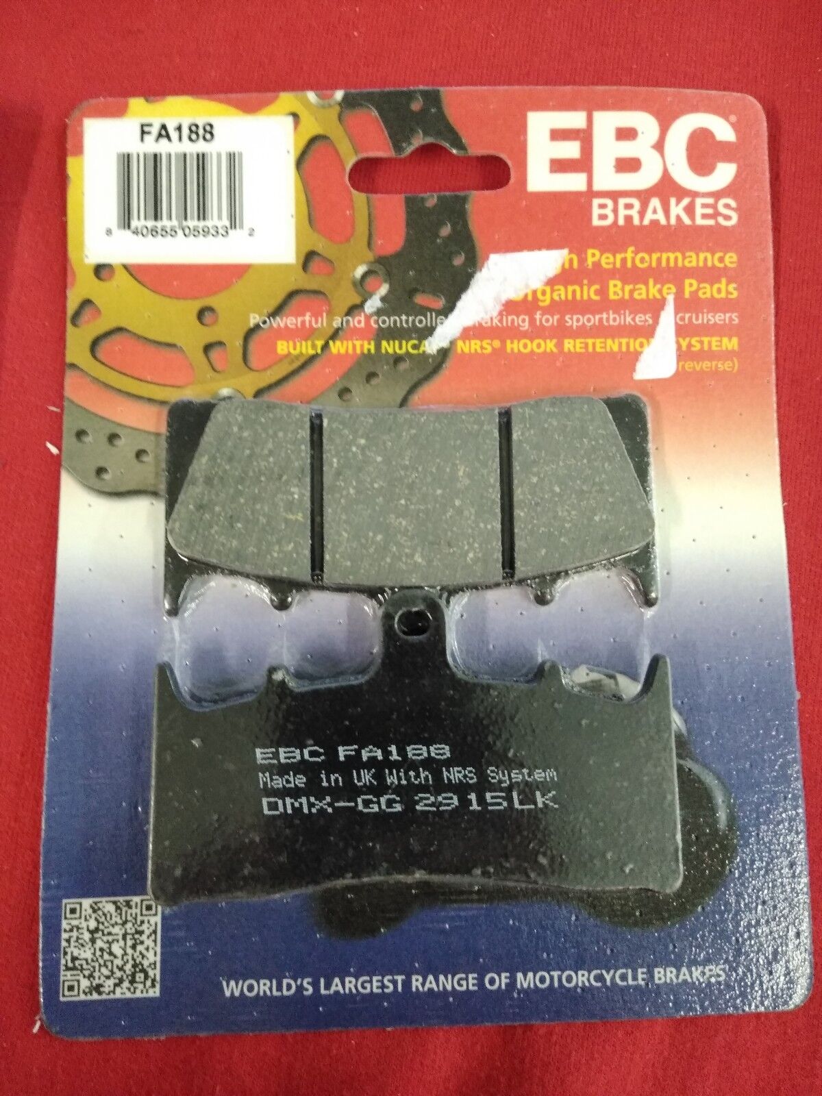 NEW Set of 2  KAWASAKI ZRX1100 FRONT BRAKE PADS 97-00 EBC FA188HH SINTERED