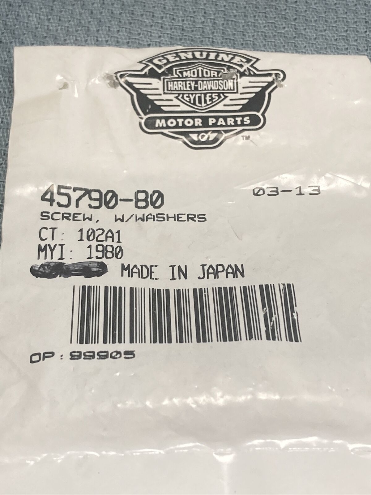 QTY 5 NEW GENUINE HARLEY DAVIDSON 45790-80 SCREW, W/WASHERS – Merica ...