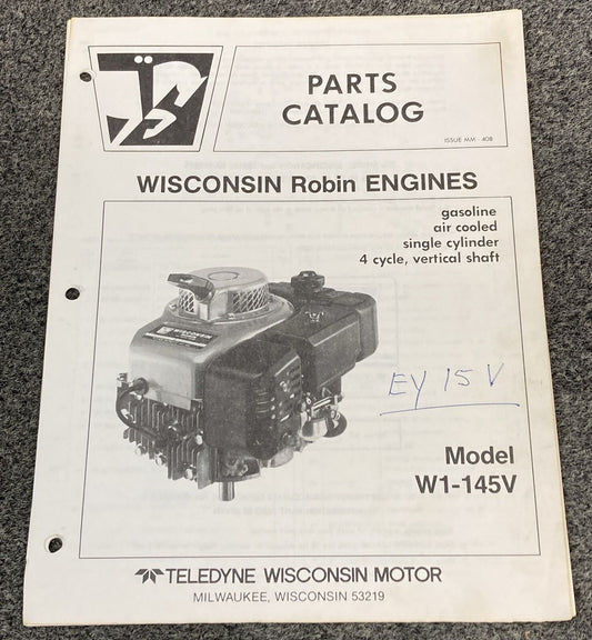 TELEDYNE WISCONSIN ROBIN W1-145V LOOSE-LEAF PARTS CATALOG