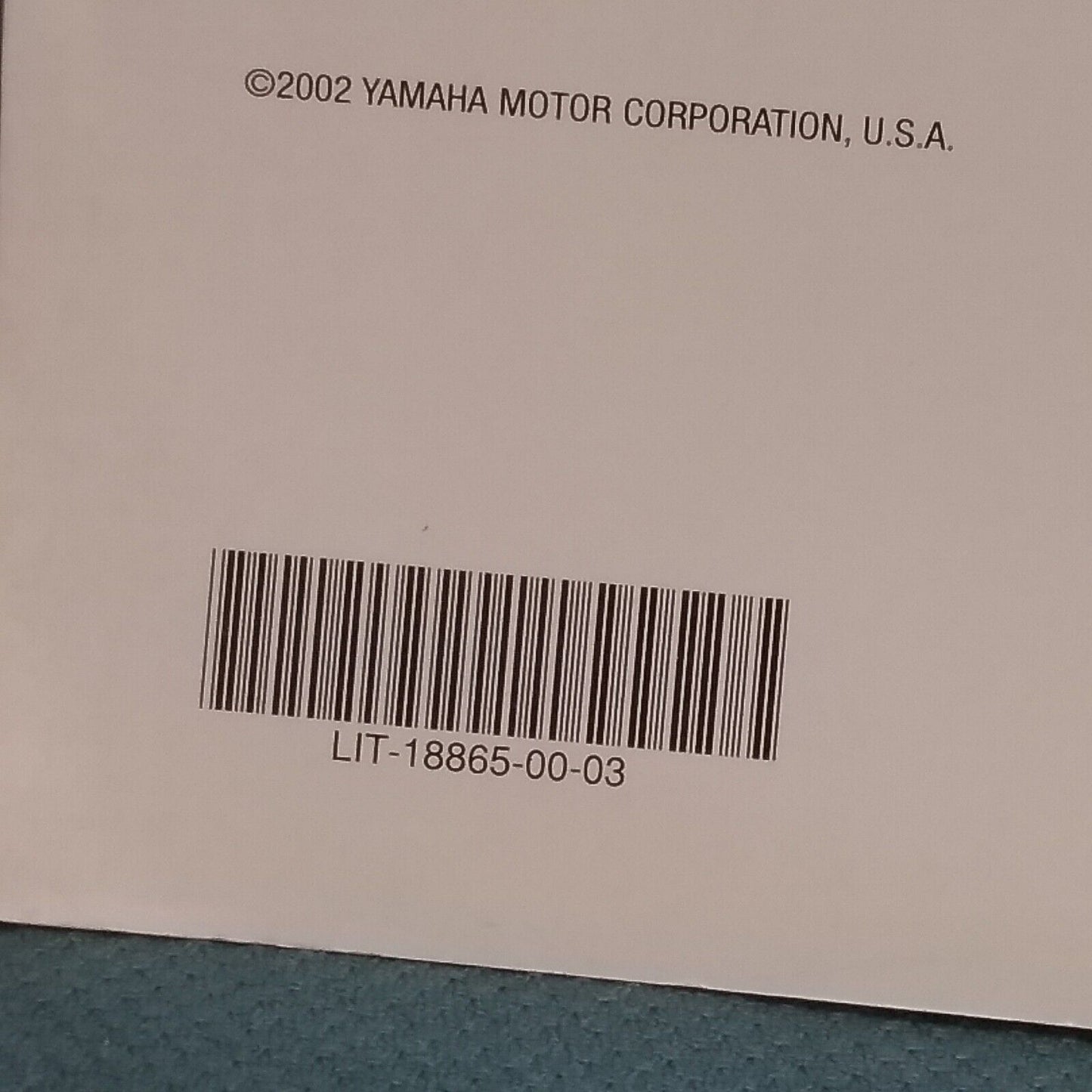 YAMAHA LIT-18865-00-03 OUTBOARD RIGGING GUIDE 2003