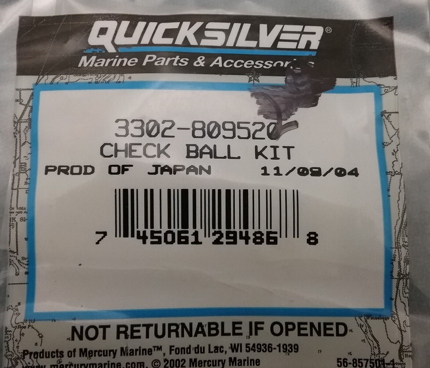 QTY2 NEW QUICKSILVER 3302-809520 CHECK BALL KIT Mercruiser 3.0L V8 GM 5.7L