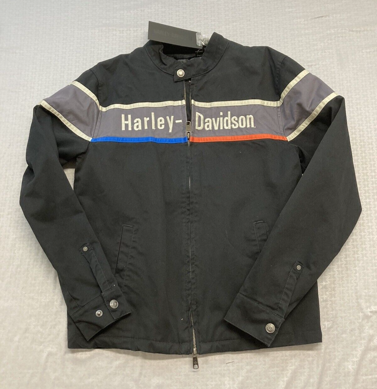 NEW GENUINE HARLEY DAVIDSON 97416-22VM Men's Bar Two-Way Zip Casual Jacket SMALL