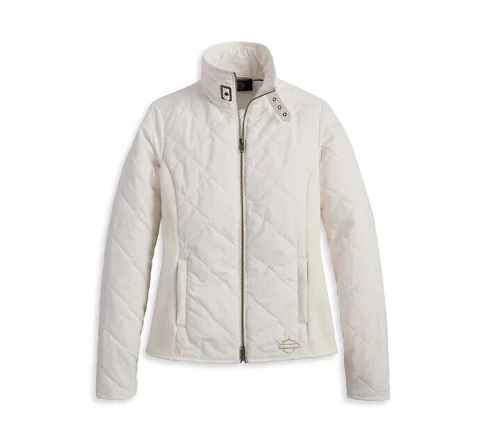 NEW GENUINE HARLEY DAVIDSON 97428-23VW 1W JACKET WOVEN OFF WHITE MILWAUKEE QUILT