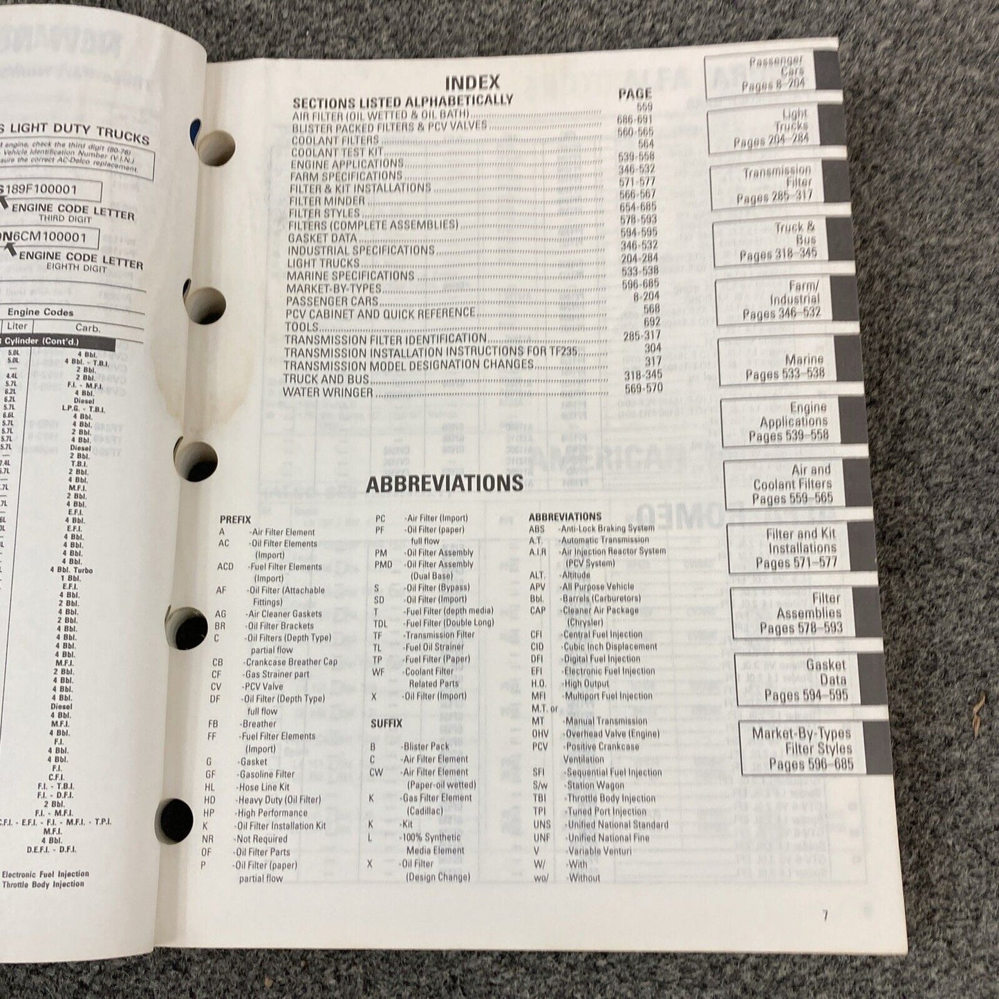 AC-DELCO 1992 & 1993 FILTERS/PCV VALVES PARTS CATALOGS