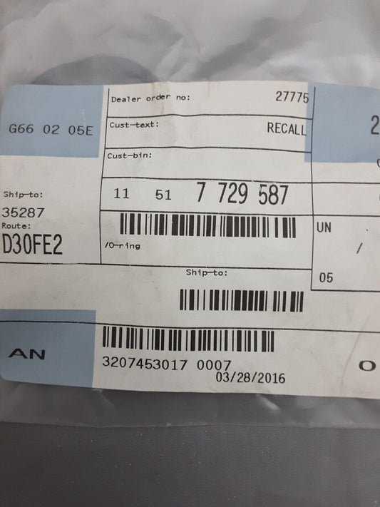 NEW GENUINE BMW 11517729587 QTY2 Coolant Pipe O-Ring M5 3.6L L6 1991-93