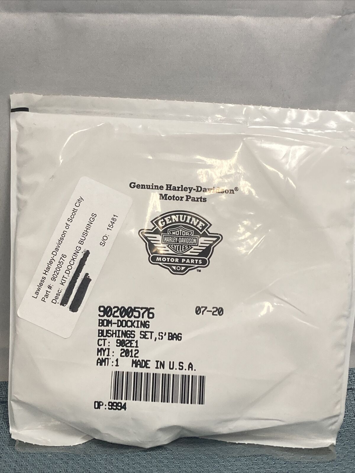 NEW GENUINE HARLEY DAVIDSON 90200576 BOM-DOCKING BUSHINGS SET, S'BAG ...