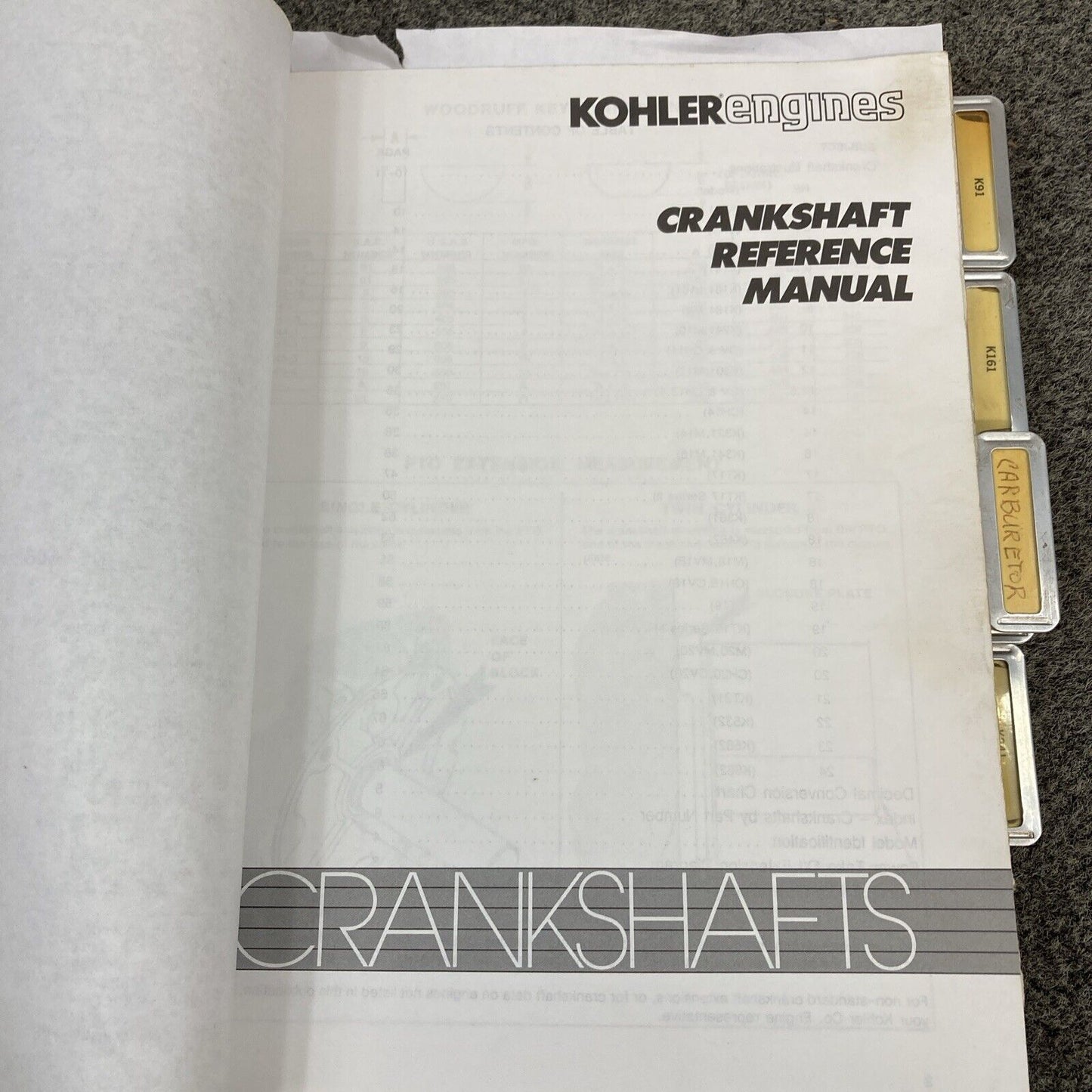 GENUINE KOHLER ENGINES REFERENCE & PARTS MANUALS