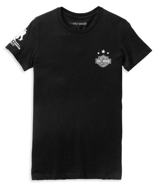 NEW HARLEY DAVIDSON 96469-22VW Women's Wounded Warrior Project Hero Tee Black 1W