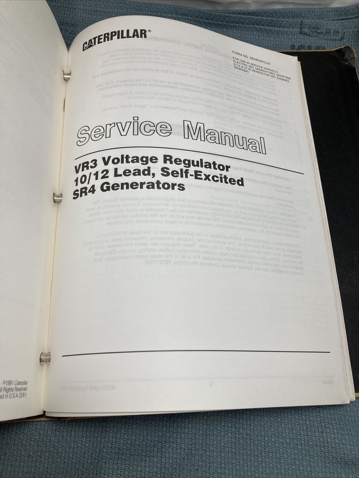 GENUINE CATERPILLAR SENR2557 SERVICE MANUAL 3406 & 3406B GENERATOR SET ENGINES