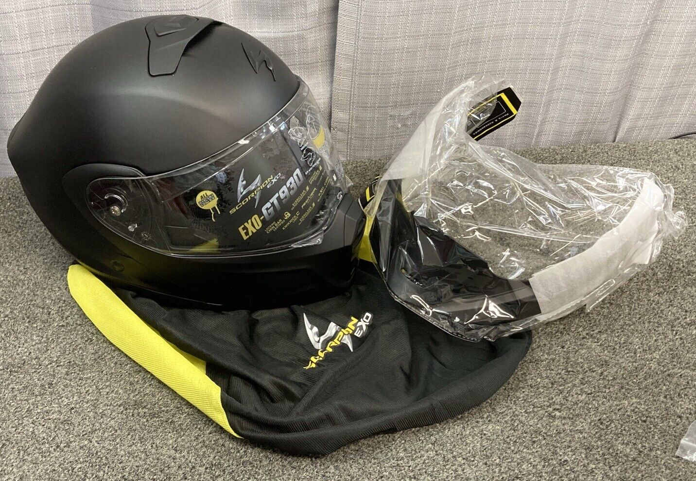 NEW SCORPION EXO 75-20282X EXO-GT930 EXO-Com Modular Helmet Matte Black XXL