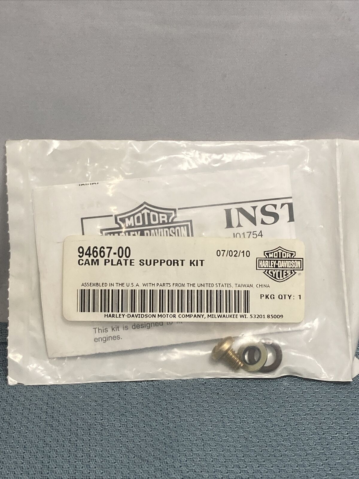 NEW GENUINE HARLEY DAVIDSON 94667-00 CAM PLATE SUPPORT KIT