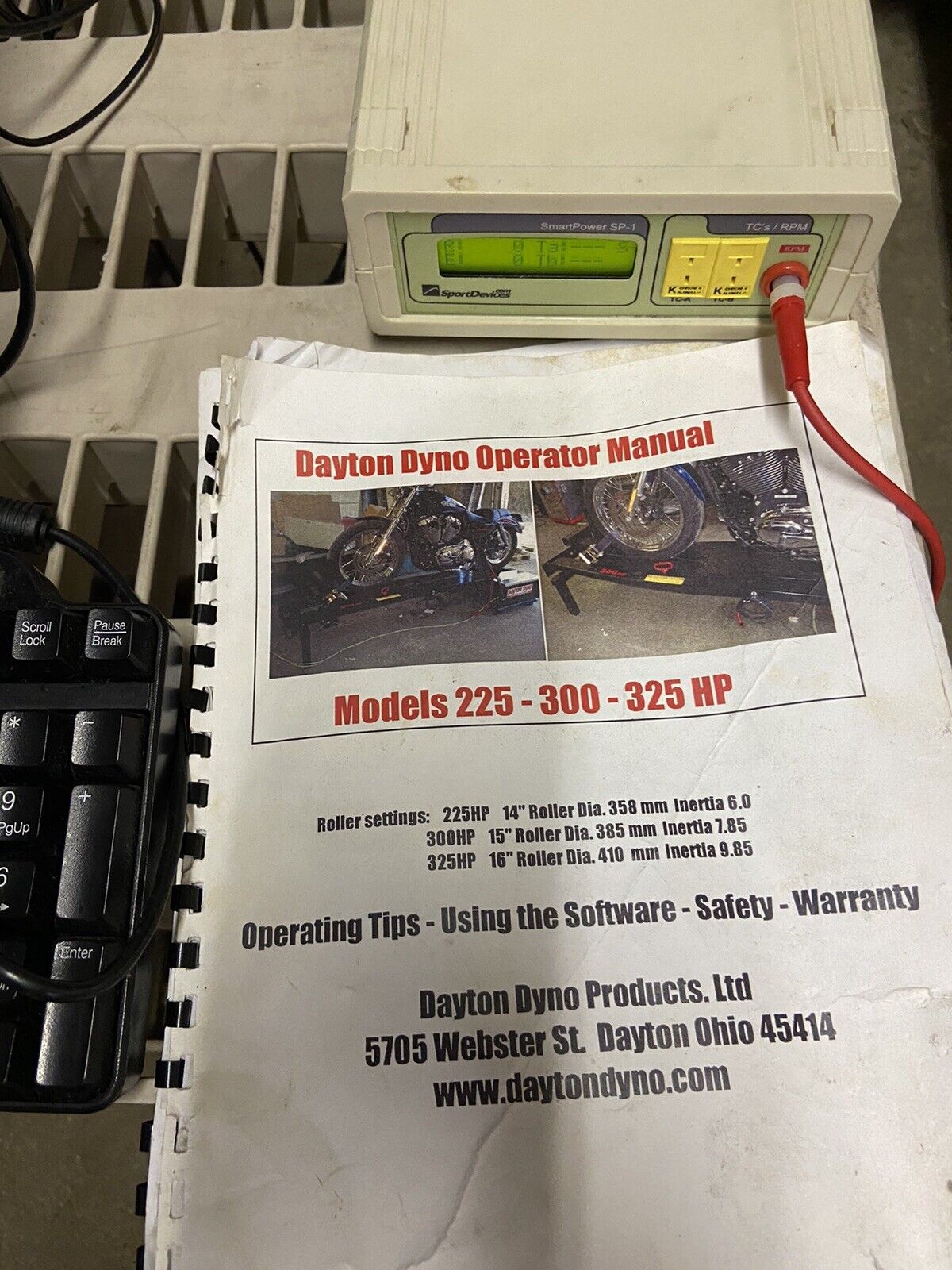 DAYTON 300HP Motorcycle Dyno Dynomometer Inertial Sportdyno Excellent Condition