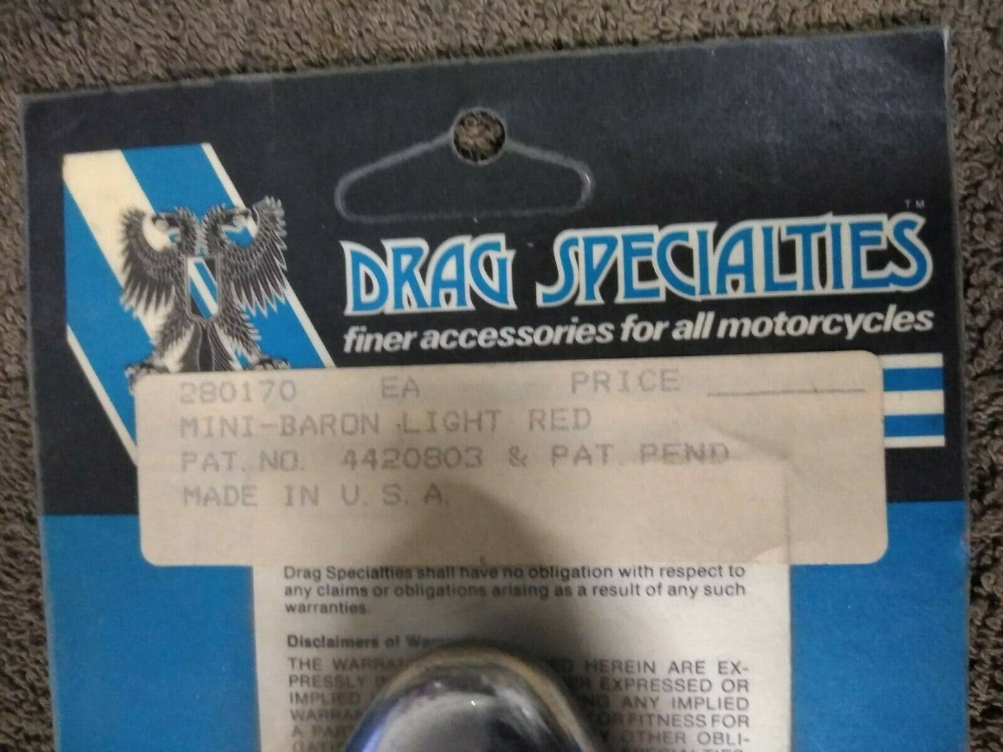 NEW Drag Specialties Mini Baron Light Red / 280170