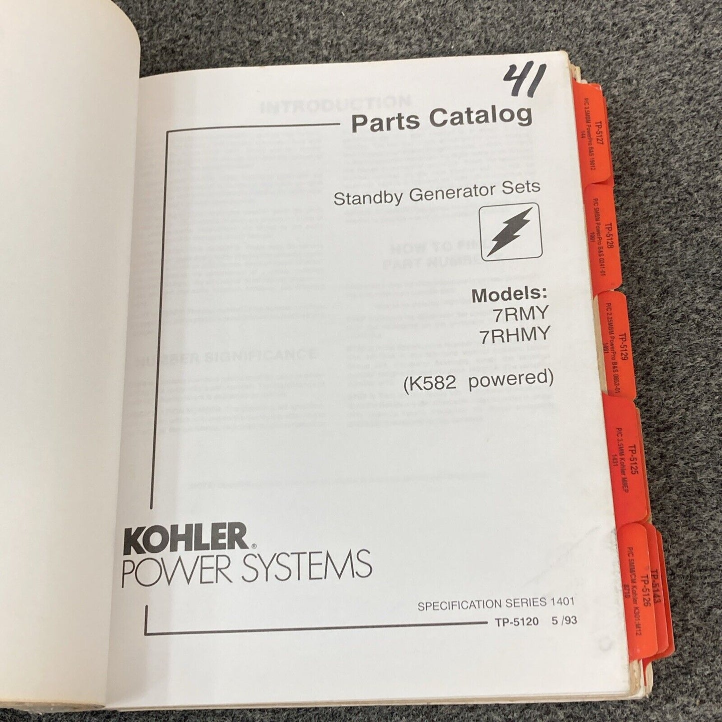 QTY 21 GENUINE KOHLER GENERATORS PARTS LISTING/CATALOG MANUALS