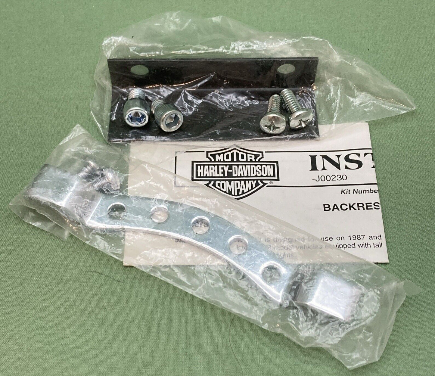 NEW GENUINE HARLEY DAVIDSON J00230 SISSY BACKREST HARDWARE