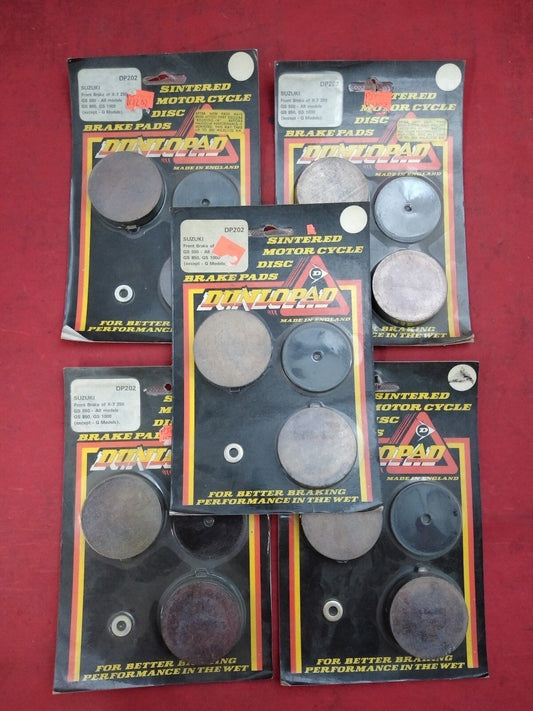 NEW Set of 5 DUNLOPAD Sintered Motorcycle Disc Brake Pads DP202 for Suzuki