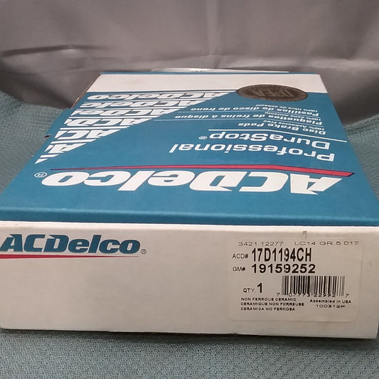 NEW ACDELCO 17D1194CH Pad Kit, Rear Disc Brake GM 19159252