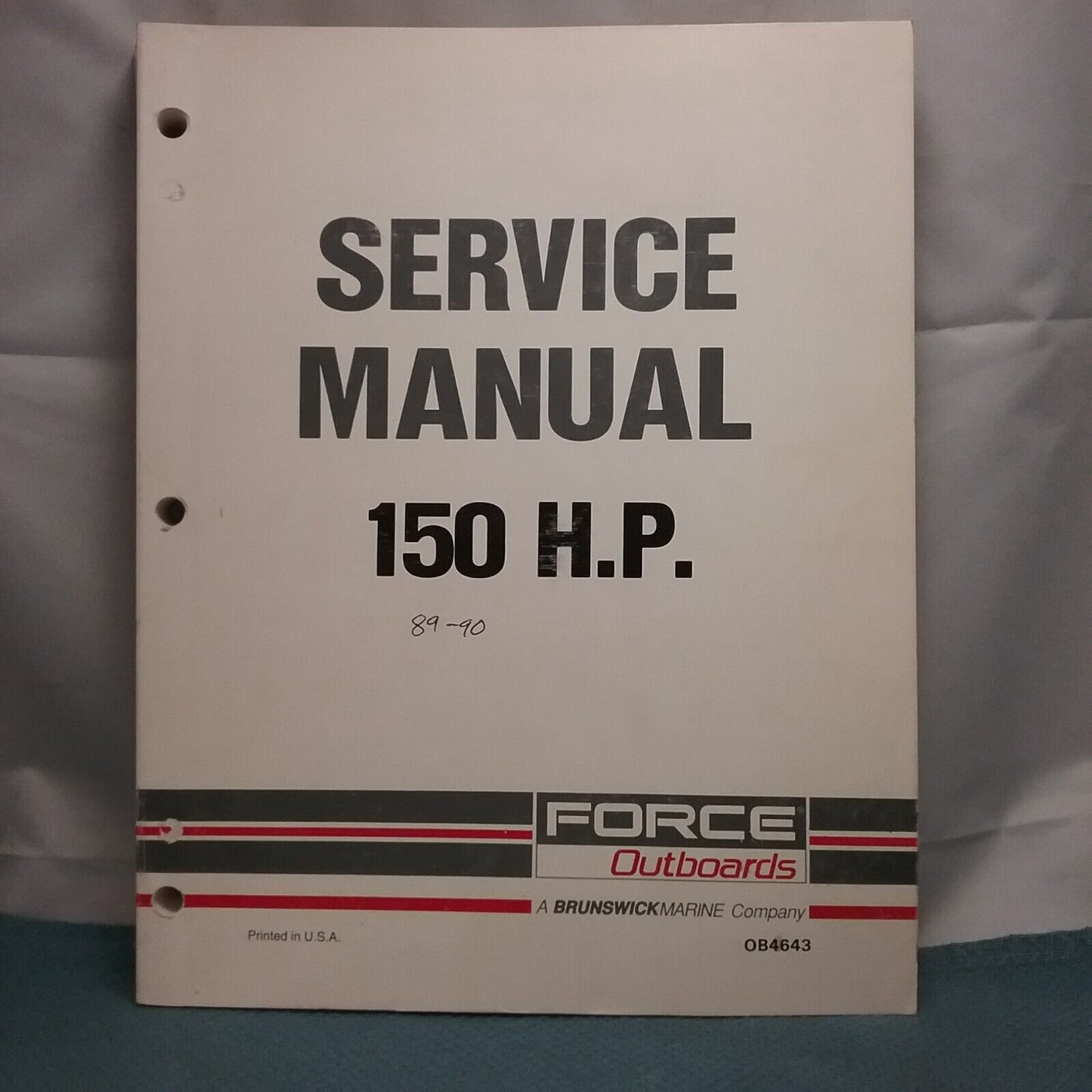 FORCE OUTBOARDS OB4643 SERVICE MANUAL 150 H.P. 1989-1990