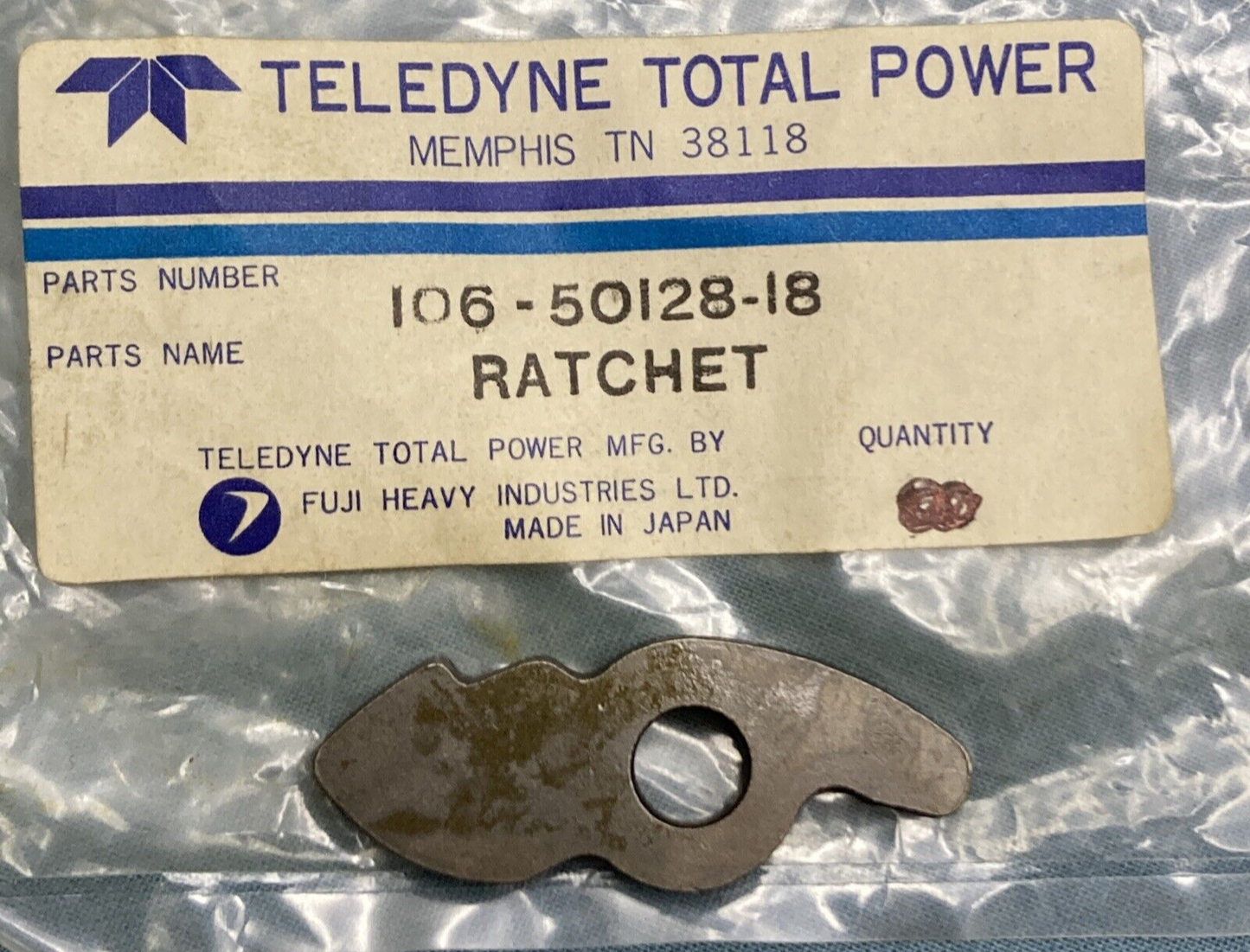 NEW GENUINE TELEDYNE TOTAL POWER 106-50128-18 RATCHET
