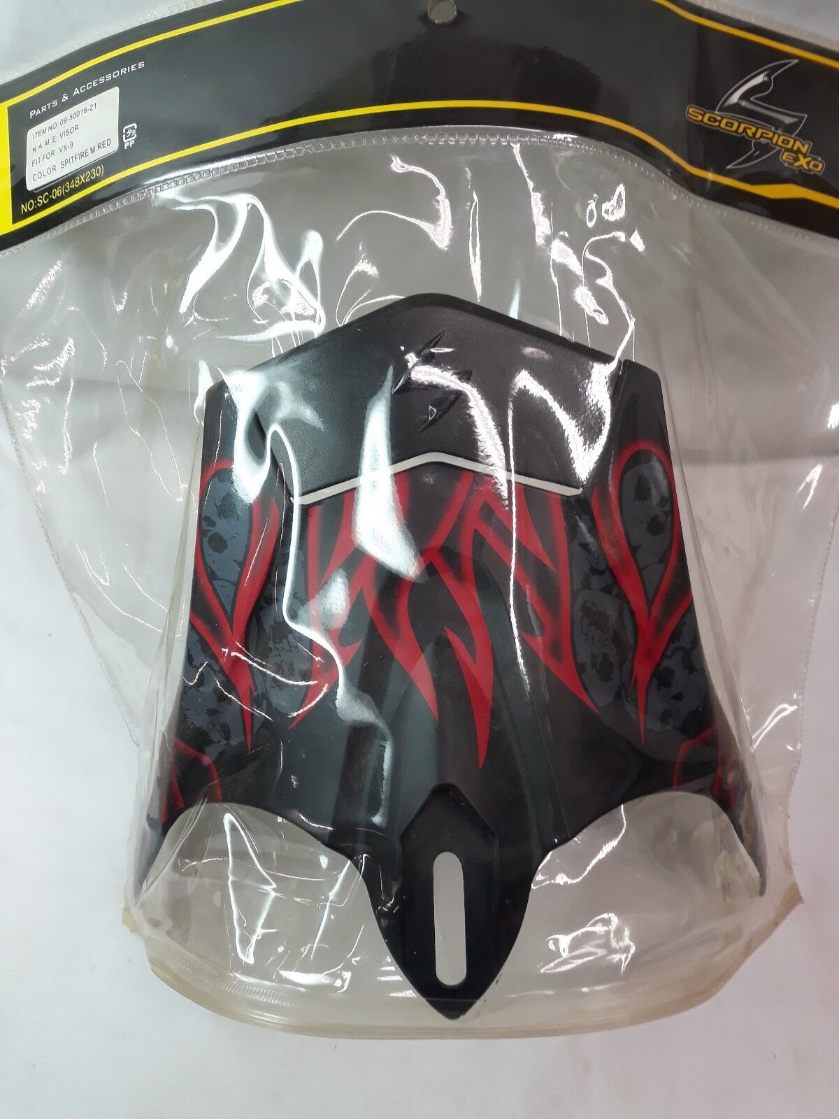 NEW SCORPION EXO Motorcycle Helmet VX-9 Visor Spitfire M. Red Part# 09-50016-21